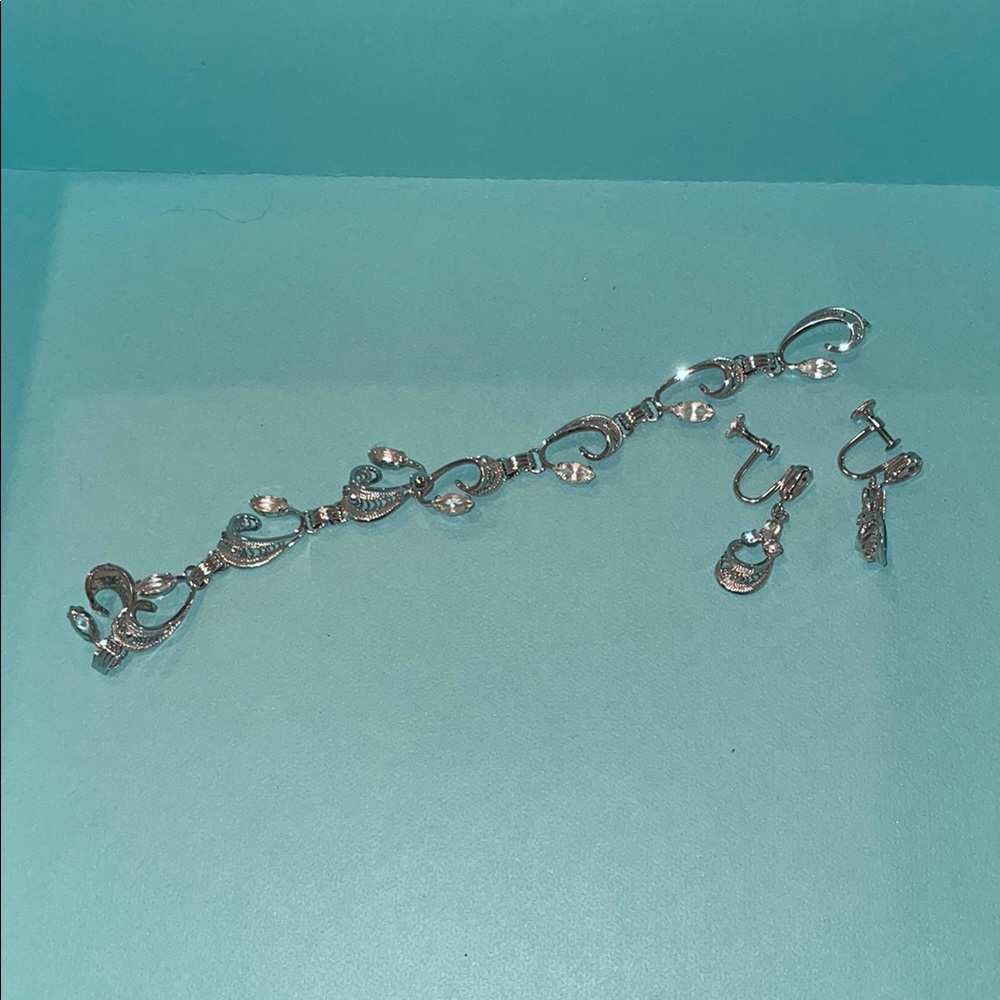 Silver Bracelet and Earring Set